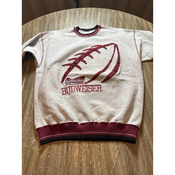 Vintage Budweiser Anheuser Busch 2 Satin Jacket 1 Sweatshirt Men’s Large Bundle - Picture 1 of 16